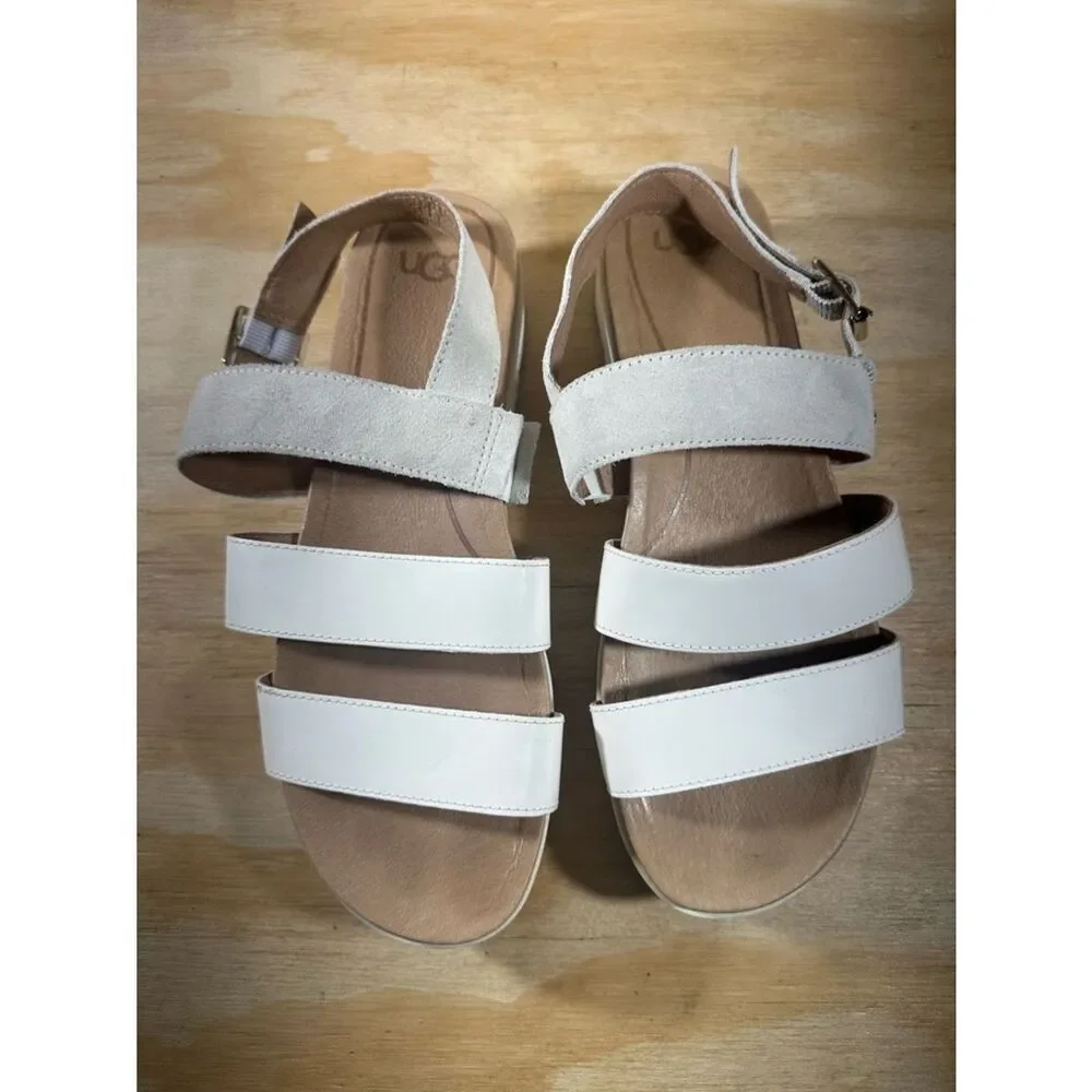 UGG Braelynn Jasmine Leather Platform Open Toe Sandals Women’s Size 8.5